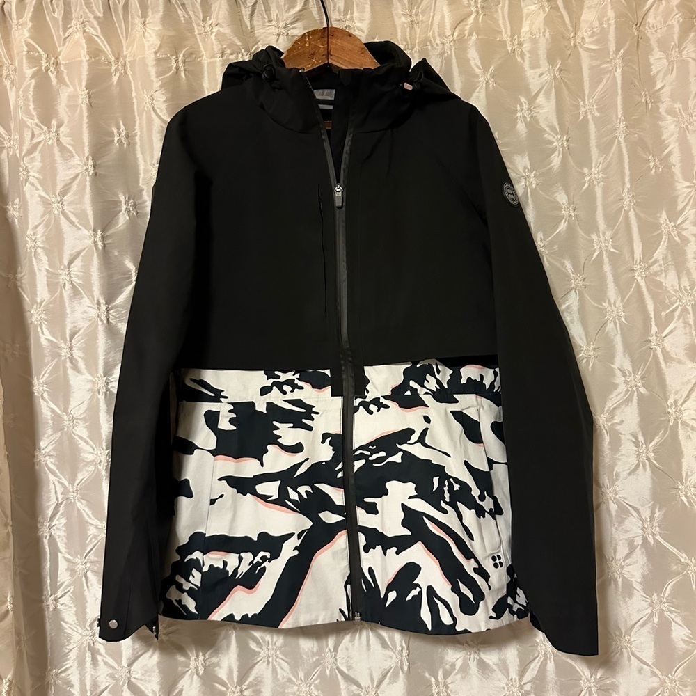 Sweaty Betty Pro Light Recco Ski Jacket Shell Coat Black White